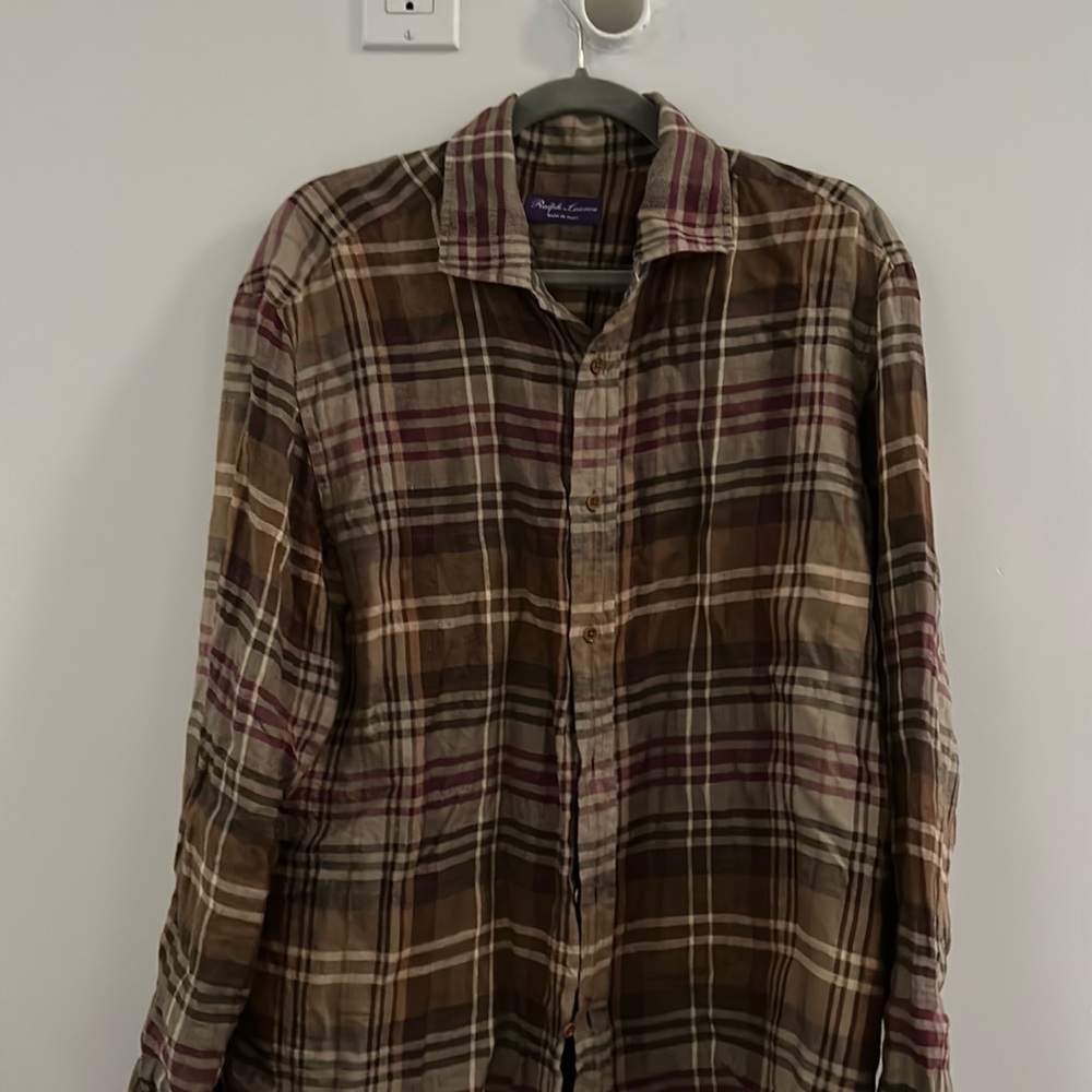 Ralph Lauren Purple Label Men's Linen Shirt Size Large